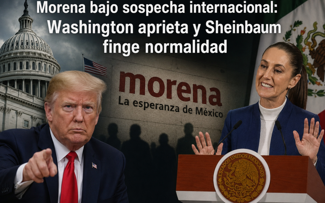 MORENA BAJO SOSPECHA INTERNACIONAL: WASHINGTON APRIETA Y SHEINBAUM FINGE NORMALIDAD.